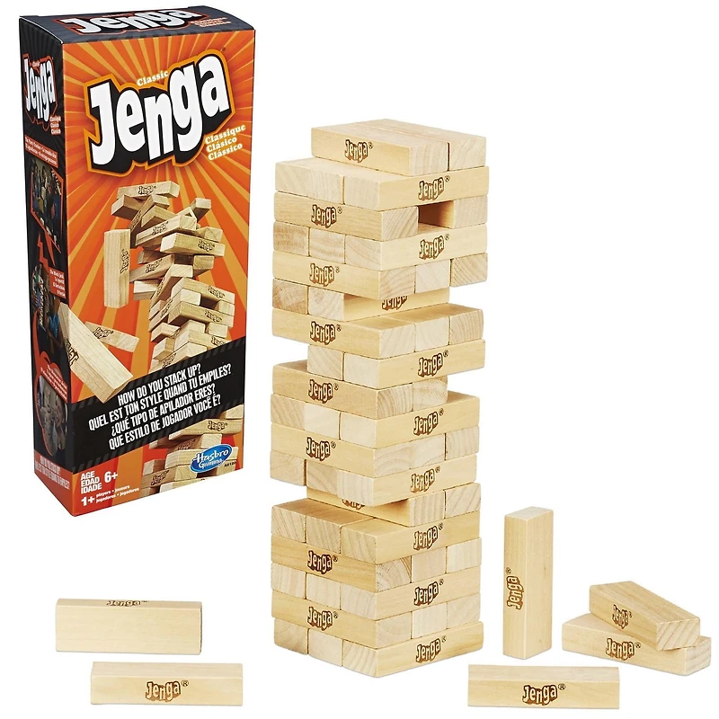Jeu Jenga, jeux de société de groupe, jeux pour la famille pour 1 joueur et plus, à partir de 6 ans