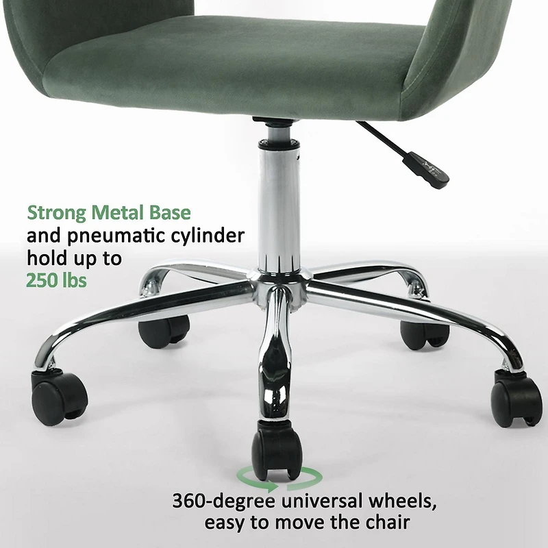 Homy Casa Adjustable Office Chair, Upholstery Desk Task Chair with Chrome Base, Swivel Task Chair with Wheels