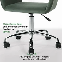 Homy Casa Adjustable Office Chair, Upholstery Desk Task Chair with Chrome Base, Swivel Task Chair with Wheels