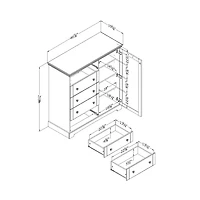 South Shore Lilak Door Chest with 5 Drawers