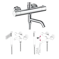 The akuaplus® round Bathtub Spout or shower 1/2 in. female  2-way.