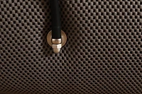 Fauteuil inclinable à bascule en tissu Ava Monaco de K-Living de avec support pour téléphone portable et poche latérale