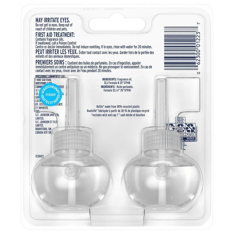 Glade PET Plugins® Air Freshener Oil Refill, Companion Clean™, 2 Refills