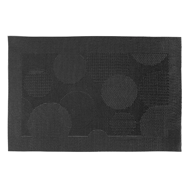 Vinyl Placemat (Bubbles) (Black) - Set of 12