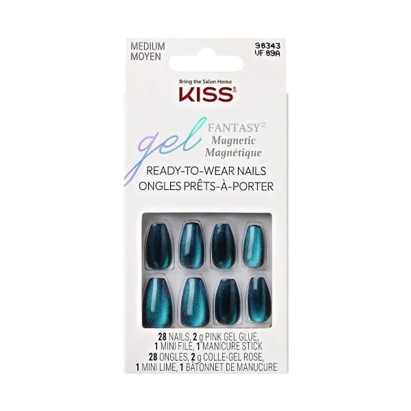 KISS Gel Fantasy Magnetic - Faux ongles - Caméléon - Cercueil - Moyen - 28 pièces KISS Gel Fantasy Magnetic