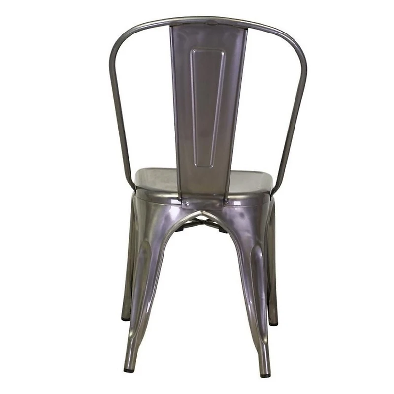 Durable Tolix Roch Gunmetal Dining Chair – Sleek Metal Side Chair for Restaurants and Modern Spaces