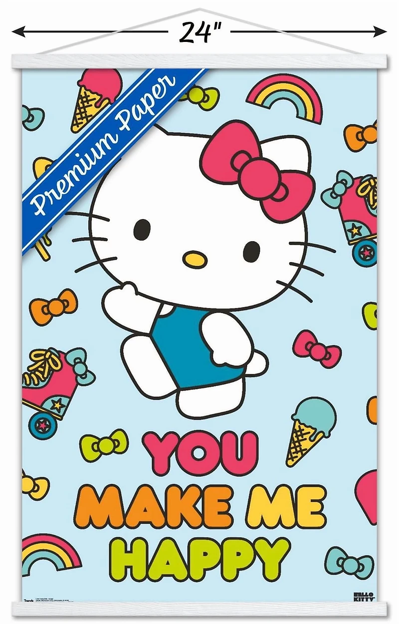 Hello Kitty - Happy Wall Poster, 22.375" x 34"