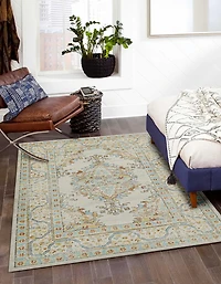 ECARPET Esme 6'7" x 9'6" Traditional Area Rug for Living Room, Bedroom, Dining Room, Entrance, Hallway and More.
