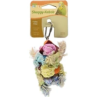 Penn-Plax Shaggy Kabob Bird Toy, Keeps Birds Stimulated and Active - For Small Breeds