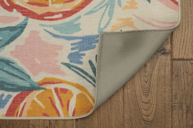 Tapis d'extérieur lavable Pensacola ivoire & orange 7 pi x 9 pi