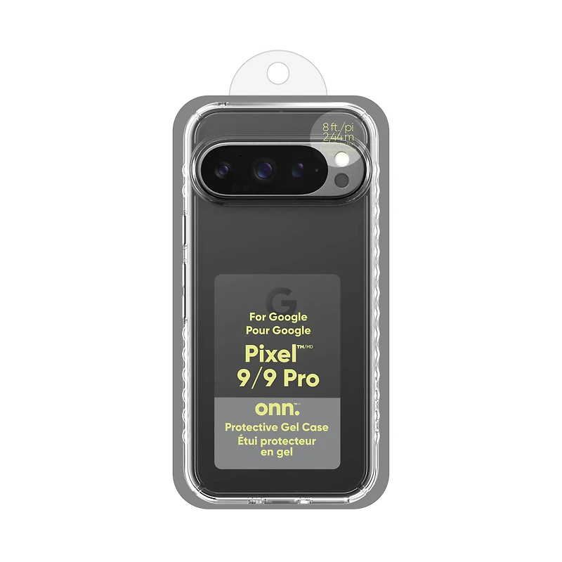 onn. Google Pixel 9/9 Pro Protective Gel Phone Case, Enhanced Side-grips, 8 ft. Drop Protection
