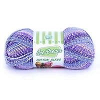 Lion Brand Yarn 913-207 Ice Cream Cotton Blend Grain De Raisin Fil panaché