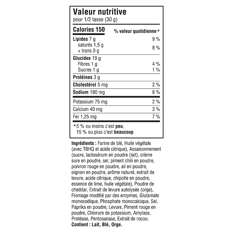CRAQUELINS AU FROMAGE RITZ À SAVEUR DE CHILI DOUX ET DE CRÈME SURE 180 g