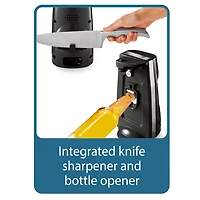 Mainstays Can Opener and Knife Sharpener, Bottle Opener with Removable Cutting Lever,with Stainless steel blade,Black, Mainstays Can Opener and Knife Sharpener, Bottle Opener with Removable Cutting Lever Black