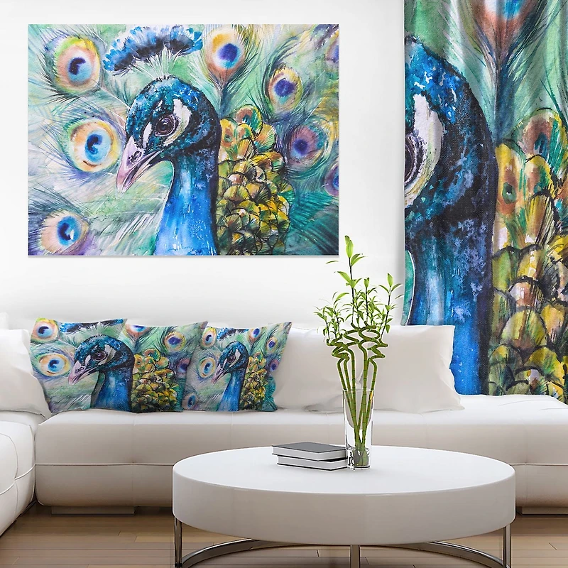 Design Art Beau Paon Art Sur Toile