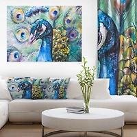 Design Art Beau Paon Art Sur Toile