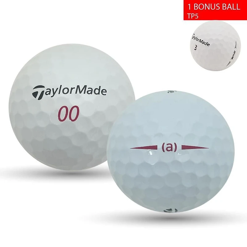 Mulligan - 60 Taylormade Project (a) 1 Bonus TP5 5A Recycled Used Golf Balls, White