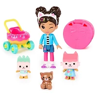 Gabby's Dollhouse, Coffret de figurines Crèche pour chats avec Gabby, Bébé Boîte, Bébé Benny Boîte, jouets surprise et accessoires pour la maison magique, jouets pour filles et garçons à partir de 3 a