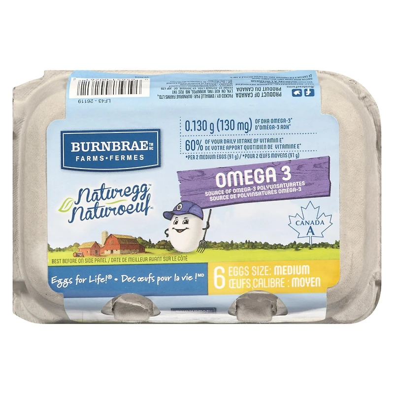 Naturoeuf 6 Moyen Oeufs Oméga-3 Blanc 6 oeufs / carton