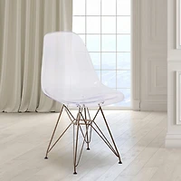 Heavenly Collection Clear & Gold Dining Chair