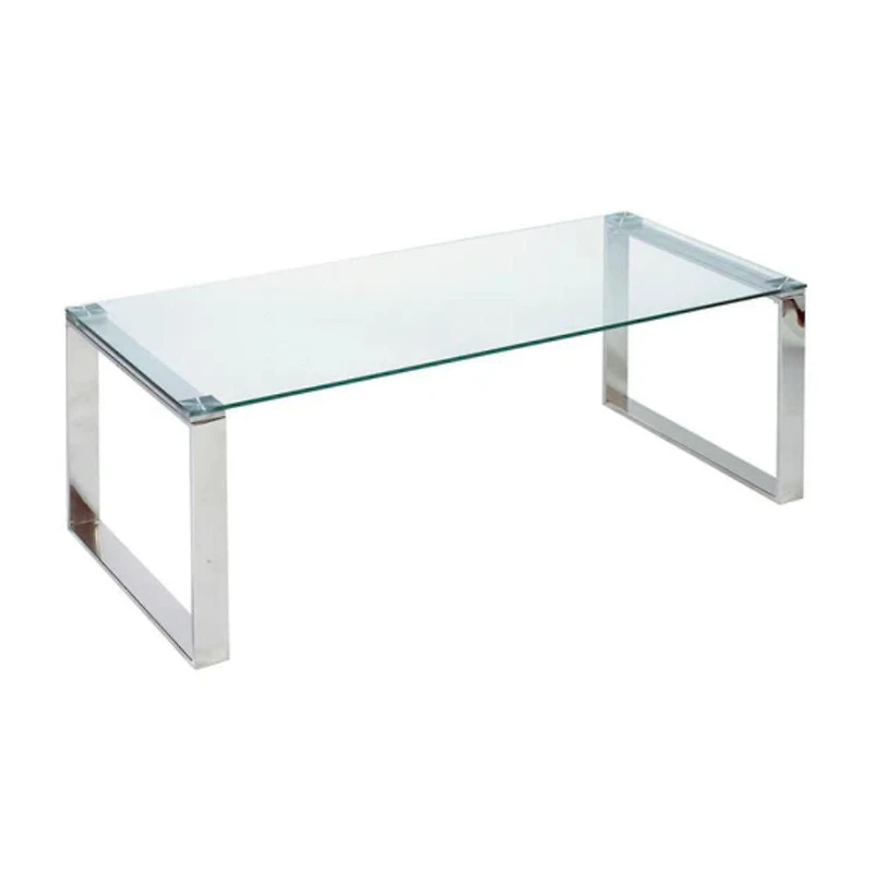 Gen Coffee Table with glass top and metal chrome legs