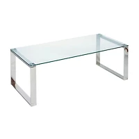 Gen Coffee Table with glass top and metal chrome legs