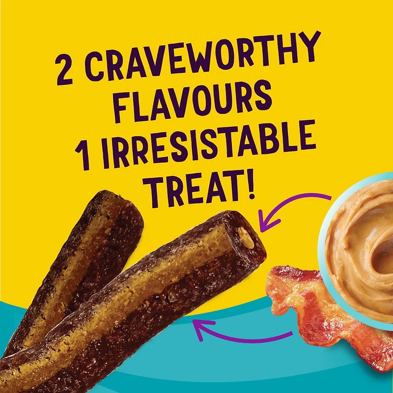 Beggin’ Flavour Stix aux Saveurs de Bacon et de Beurre d’Arachide, Gâteries en bâton à mâcher pour chiens 708 g NB-24M