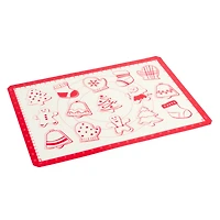 Holiday Time Silicone Baking Mat, Red and White