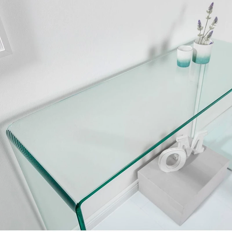 HEAVENLY COLLECTION WATERFALL GLASS MEDIUM CONSOLE TABLE