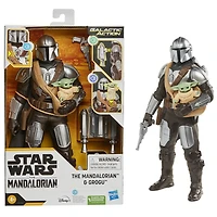 Star Wars Galactic Action The Mandalorian & Grogu, figurines électroniques interactives de 30 cm
