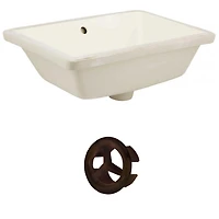 18,25 pouces Ensemble d'évier W Rectangle Undermount en biscuit - Quincaillerie en bronze huilé AI-20444