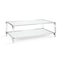 Home Gear Rectangular Silver Coffee Table with Acrylic Legs