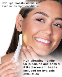 Finishing Touch Flawless Dermaplane Glow Facial Exfoliator & Hair Remover, 1 unit, 6 replacement blades