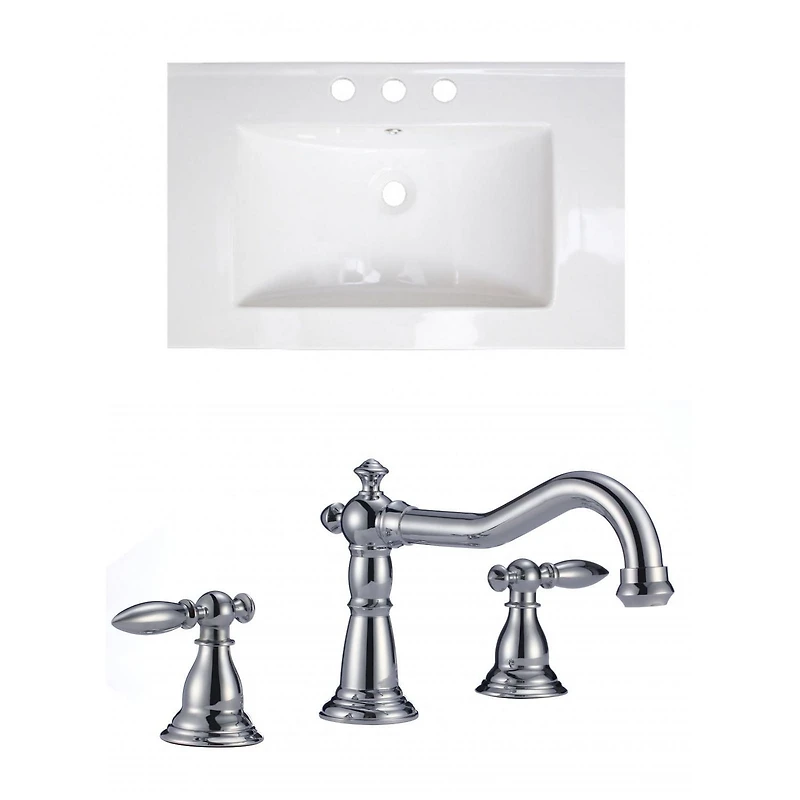 American Imaginations 23.75-in. W Ceramic Top Set White AI-15719