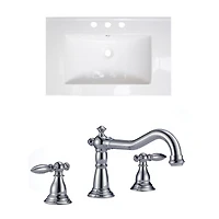 American Imaginations 23.75-in. W Ceramic Top Set White AI-15719