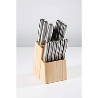 Oster Eckert Ménagère 15 pièces avec bloc en pin