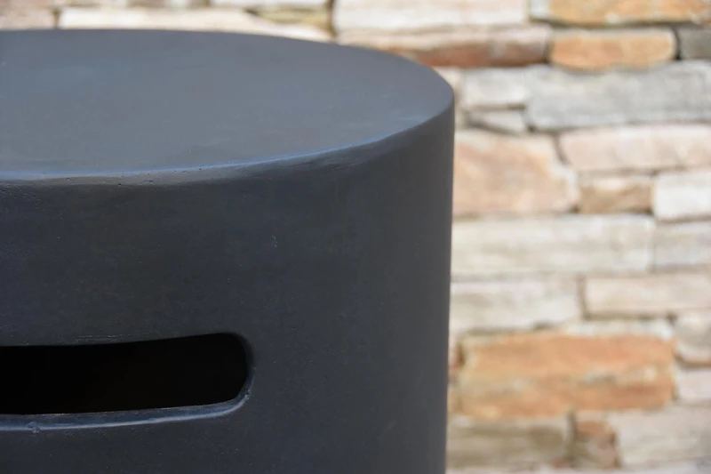 Modeno Glass-Fiber Reinforced Concrete Propane Tank Cover – Multi-Functional Outdoor Side Table, Plant Stand, or Stool- Black