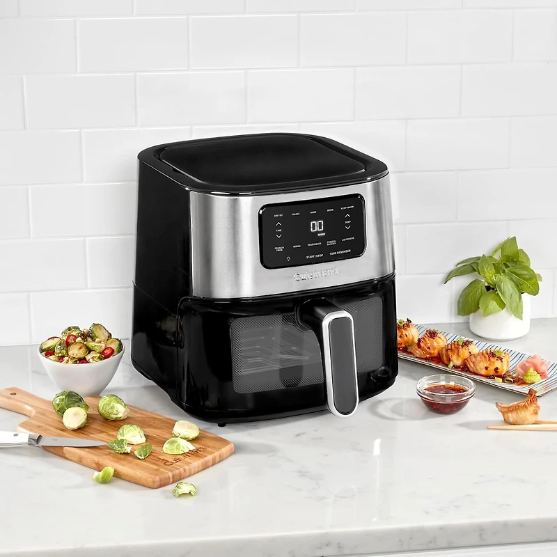 Cuisinart Air Fryer Oven, 6-Qt Basket Stainless Steel Air Fryer, Kitchen Dishwasher-Safe Parts with 5 Presets Roast, Bake, Broil, Air Fry and Keep Warm, Quick & Easy Electric Fryer