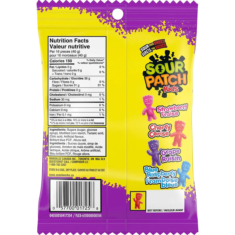 Sour Patch Kids Berries Candy, Sour then Sweet, Gummy Candy 150 g