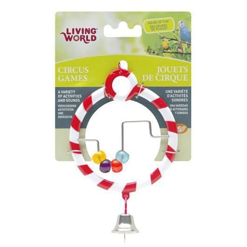Jouet de cirque Living World avec boulier pour oiseaux, rouge et violet Divertissant et stimulant