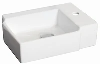 in. W Above Counter White Bathroom Vessel Sink Set For 1 Hole Right Faucet AI