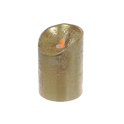 Bougie Led Scintillante En Cire (Dorée) - Lot De 2