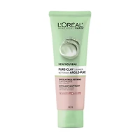 L'Oreal Paris Pure-Clay Nettoyant Quotidien avec 3 Argiles Minérales + Algues Rouges pour  Peau Rugueuse, 140 ml