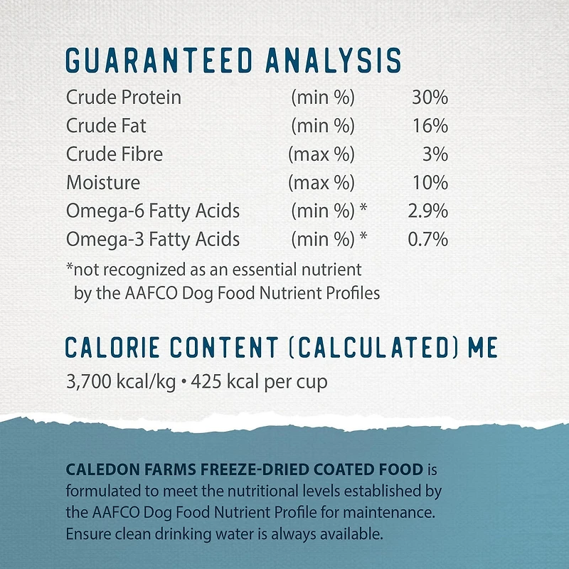 Caledon Farms all Natural Freeze-Dried Coated Lamb Recipe Premium Dry Dog Food 3.5kg, Freeze-Dried Coated Kibble Lamb