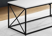 Monarch Specialties Coffee Table, Accent, Cocktail, Rectangular, Living Room, 40"l, Metal, Laminate, White, Black, Contemporary, Modern