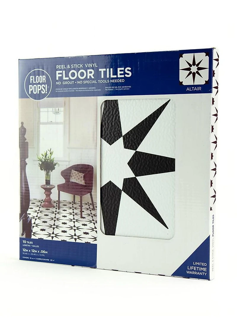 FloorPops Carreaux de sol à décoller et à coller Altair, lot de 20