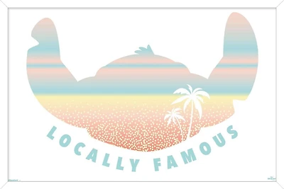 Disney Lilo and Stitch: Beach Vibes - Locally Famous Wall Poster, 14.725" x 22.375" Framed