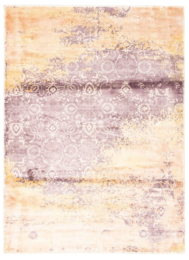 ECARPETGALLERY Tapis Métier Main pour Salon, Salle à Manger et Chambre à Coucher Contemporain Collection Galleria 5'0" x 7'6" en Ivoire