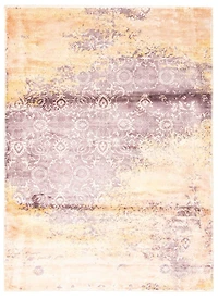 ECARPETGALLERY Tapis Métier Main pour Salon, Salle à Manger et Chambre à Coucher Contemporain Collection Galleria 5'0" x 7'6" en Ivoire