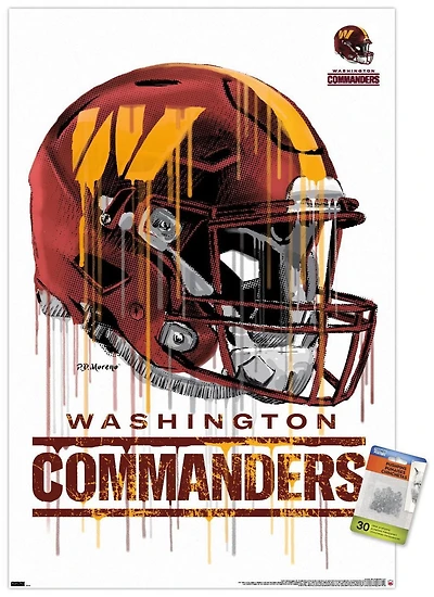 NFL Washington Commanders - Drip Helmet 22 Wall Poster
